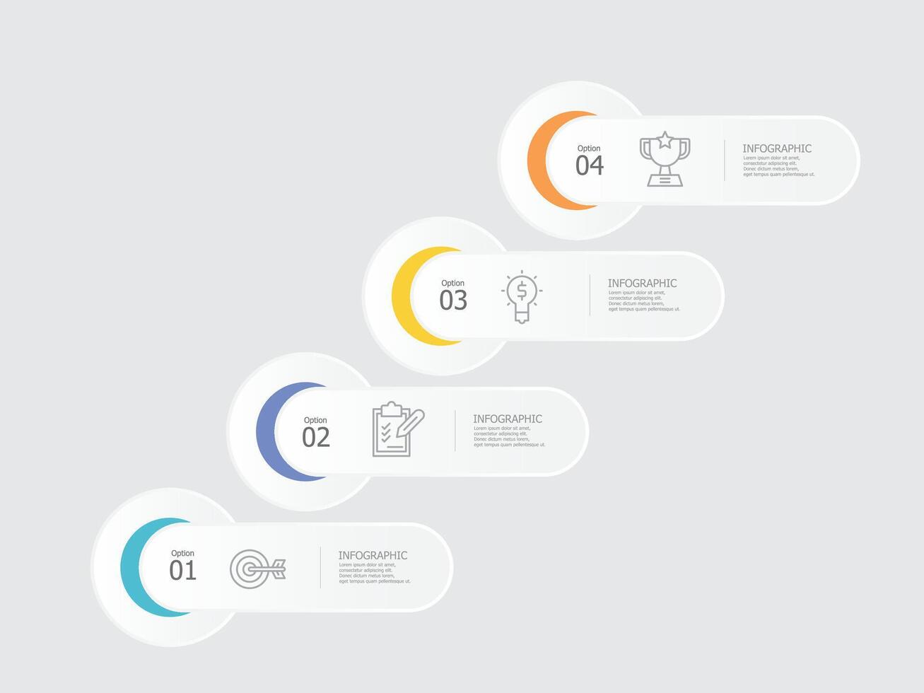 resumen pasos crecimiento infografía vector