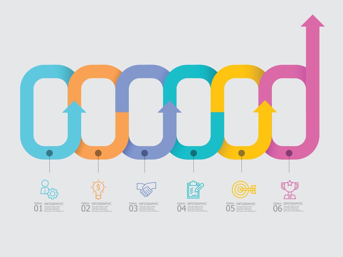 horizontal steps timeline infographic presentation element report background vector