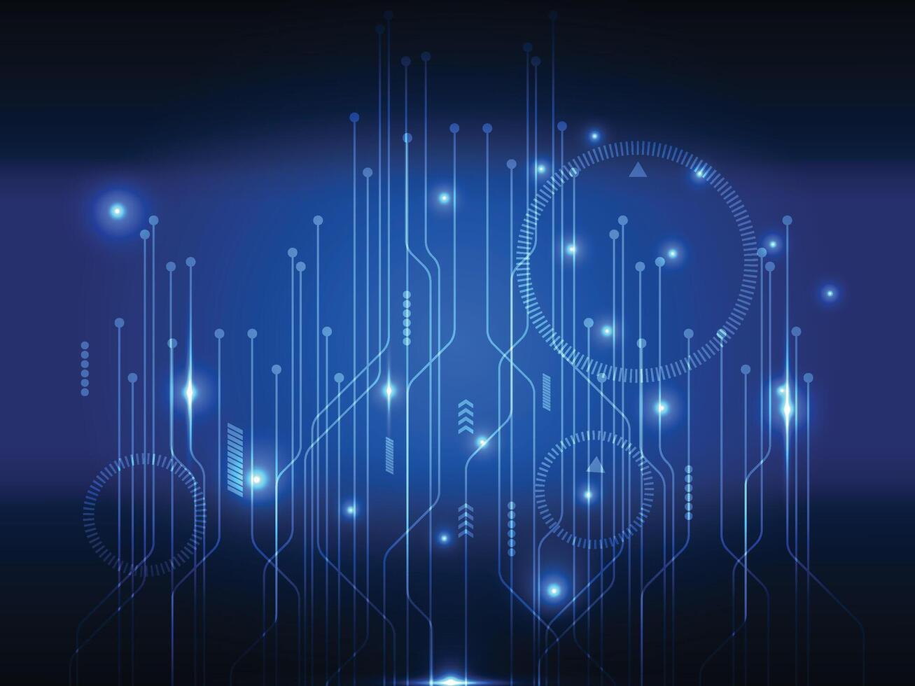 abstract blue power cyber digital technology futuristic background vector
