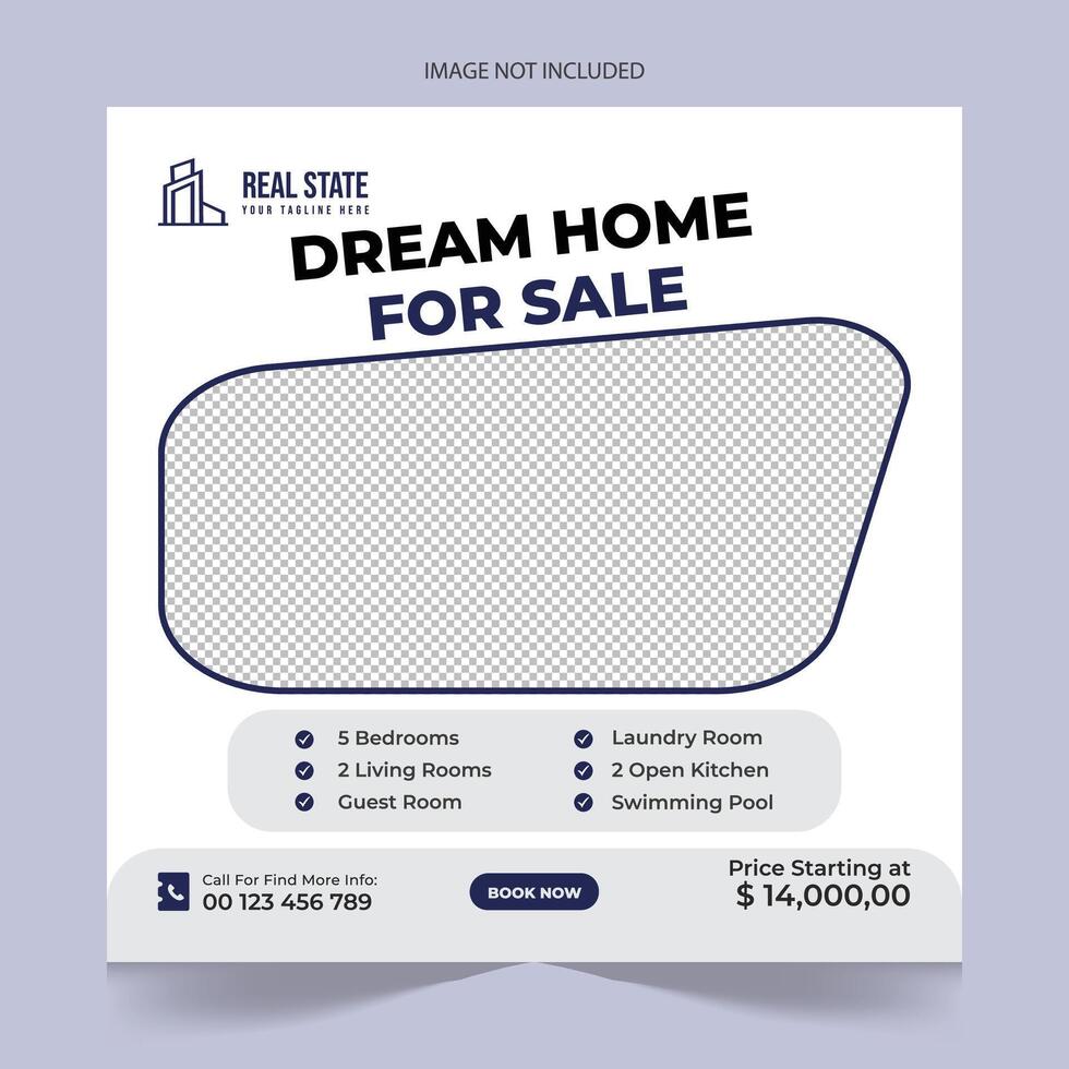 Modern Real estate social media posts design for sale, luxury real estate post template design, real state home social media post banner template, real estate social media cover banner vector