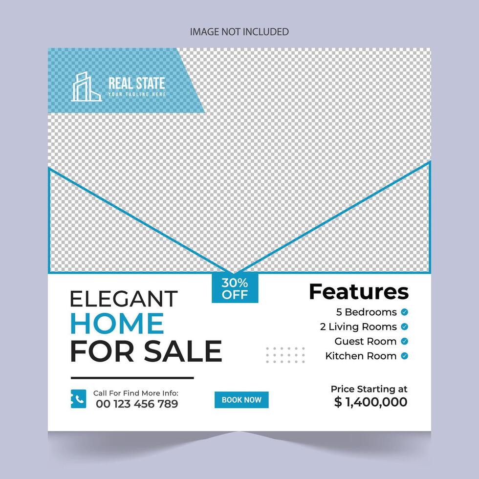 Modern Real estate social media posts design for sale, luxury real estate post template design, real state home social media post banner template, real estate social media cover banner vector