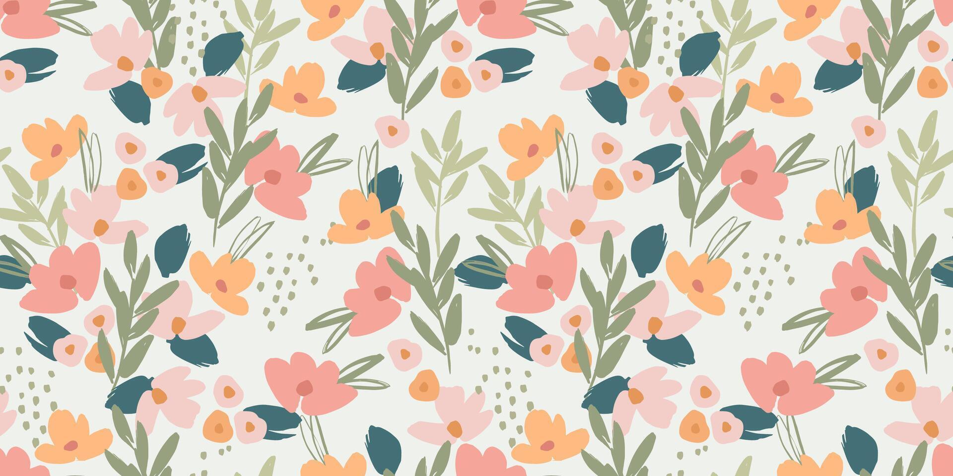 Floral seamless pattern. Vector design for paper, cover, fabric, interior decor and other use