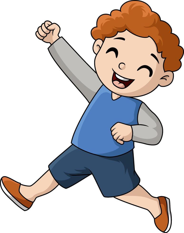 Cute little boy cartoon on white background vector