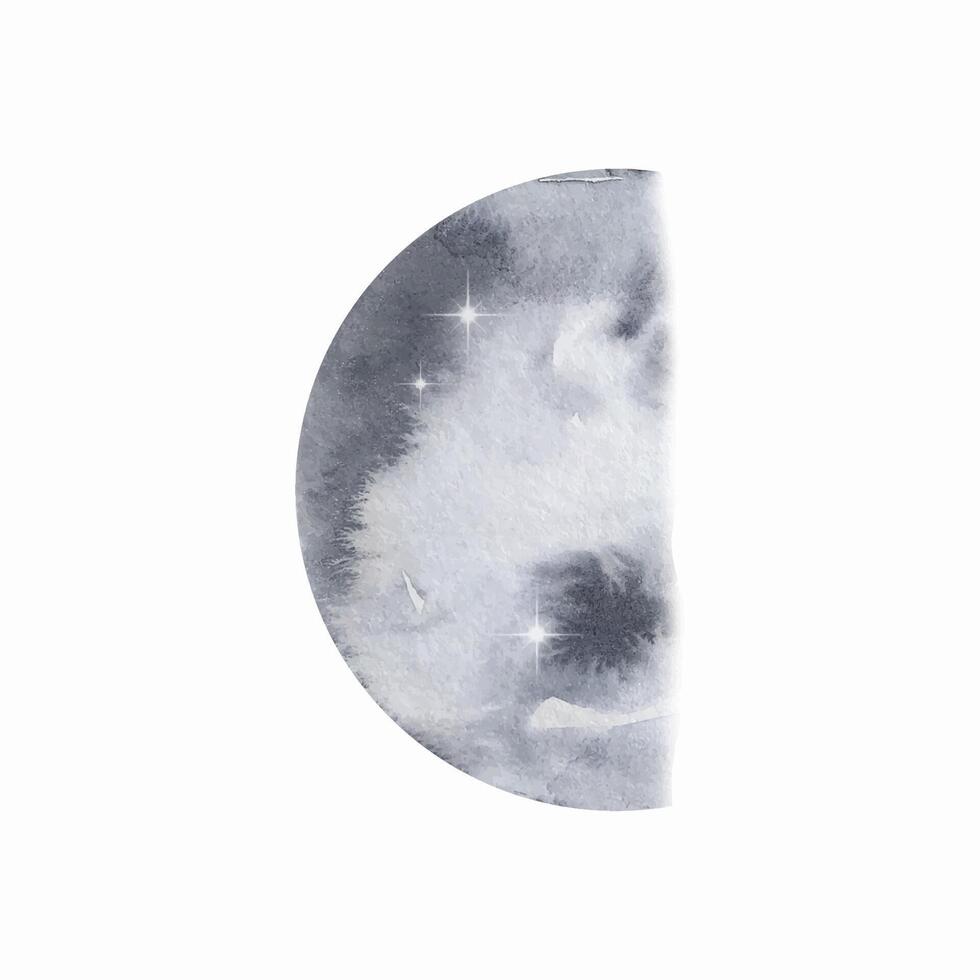 acuarela gris redondo Luna medio, planeta vector