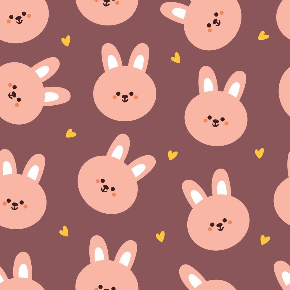 seamless pattern cartoon bunny. cute animal wallpaper for textile, gift wrap paper vector