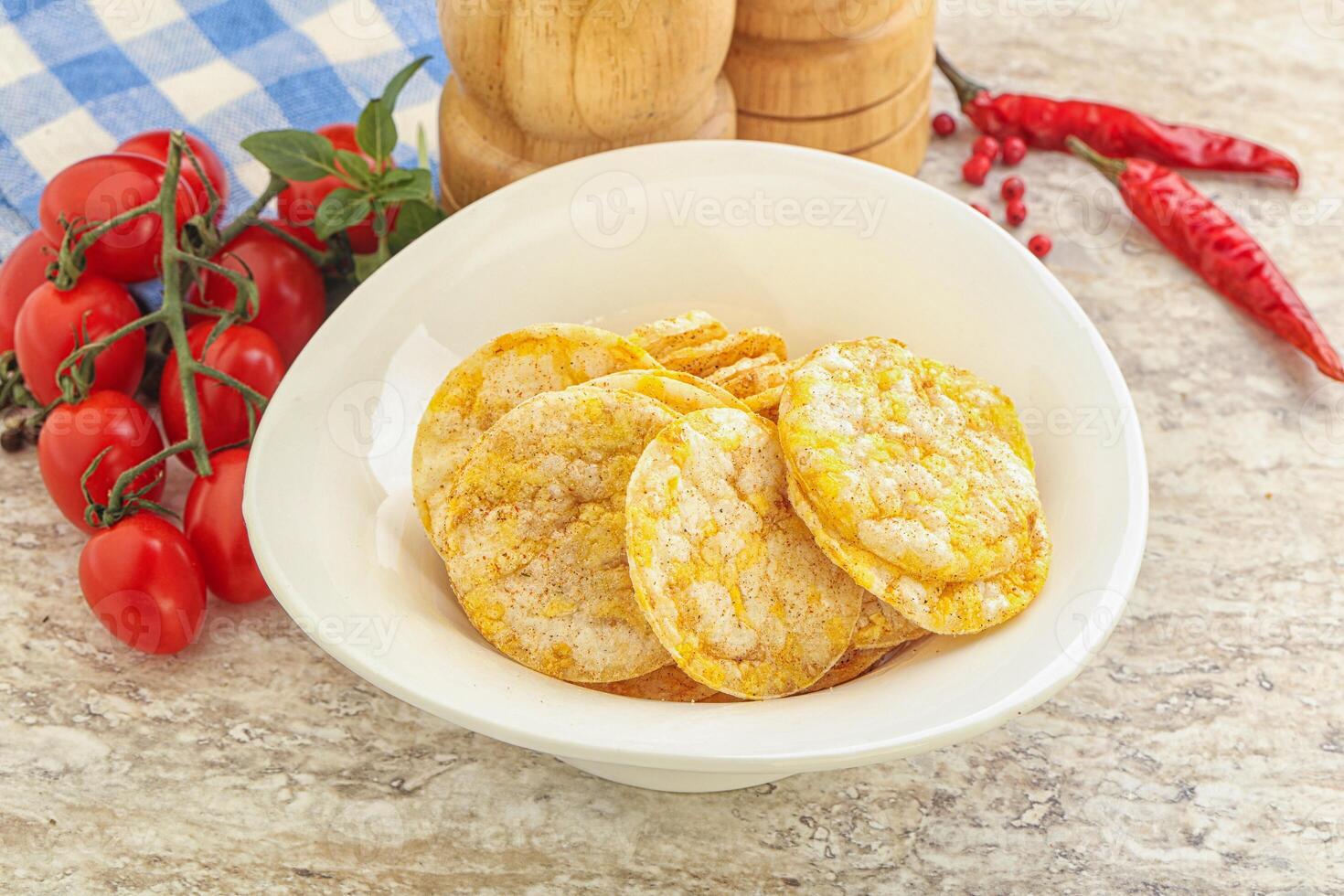 Natural organic grain rice chips photo