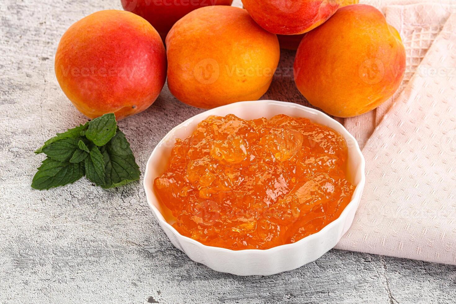 Sweet apricot jam homemade dessert photo