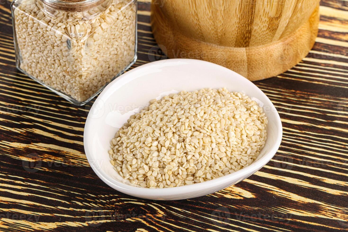 Sesame seeds heap in the bowl photo