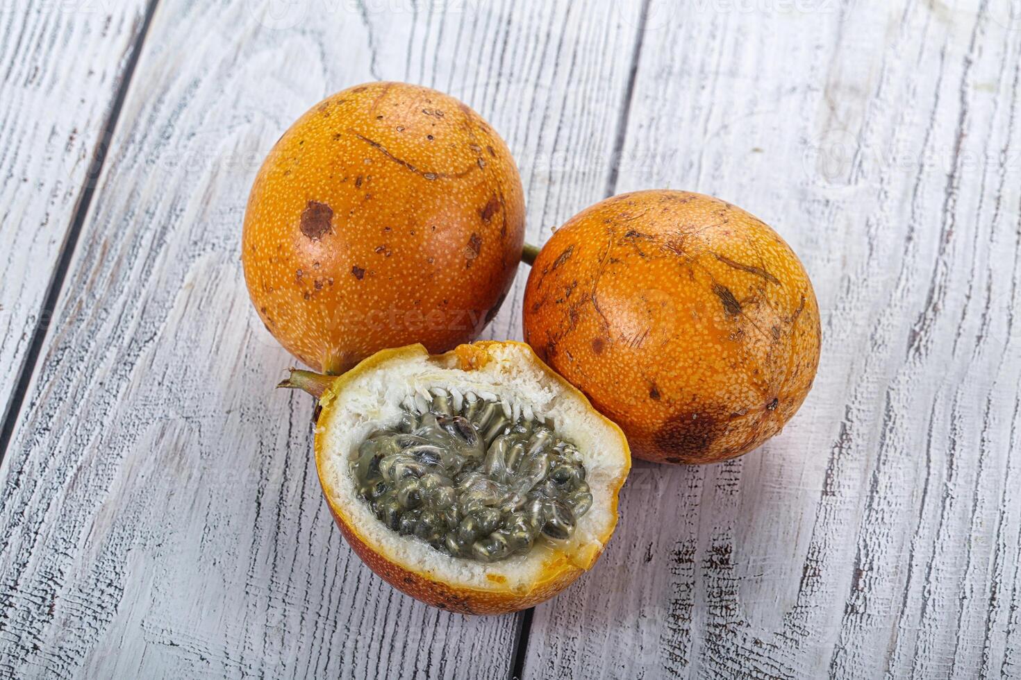 Sweet and juicy yellow maracuya fruit photo