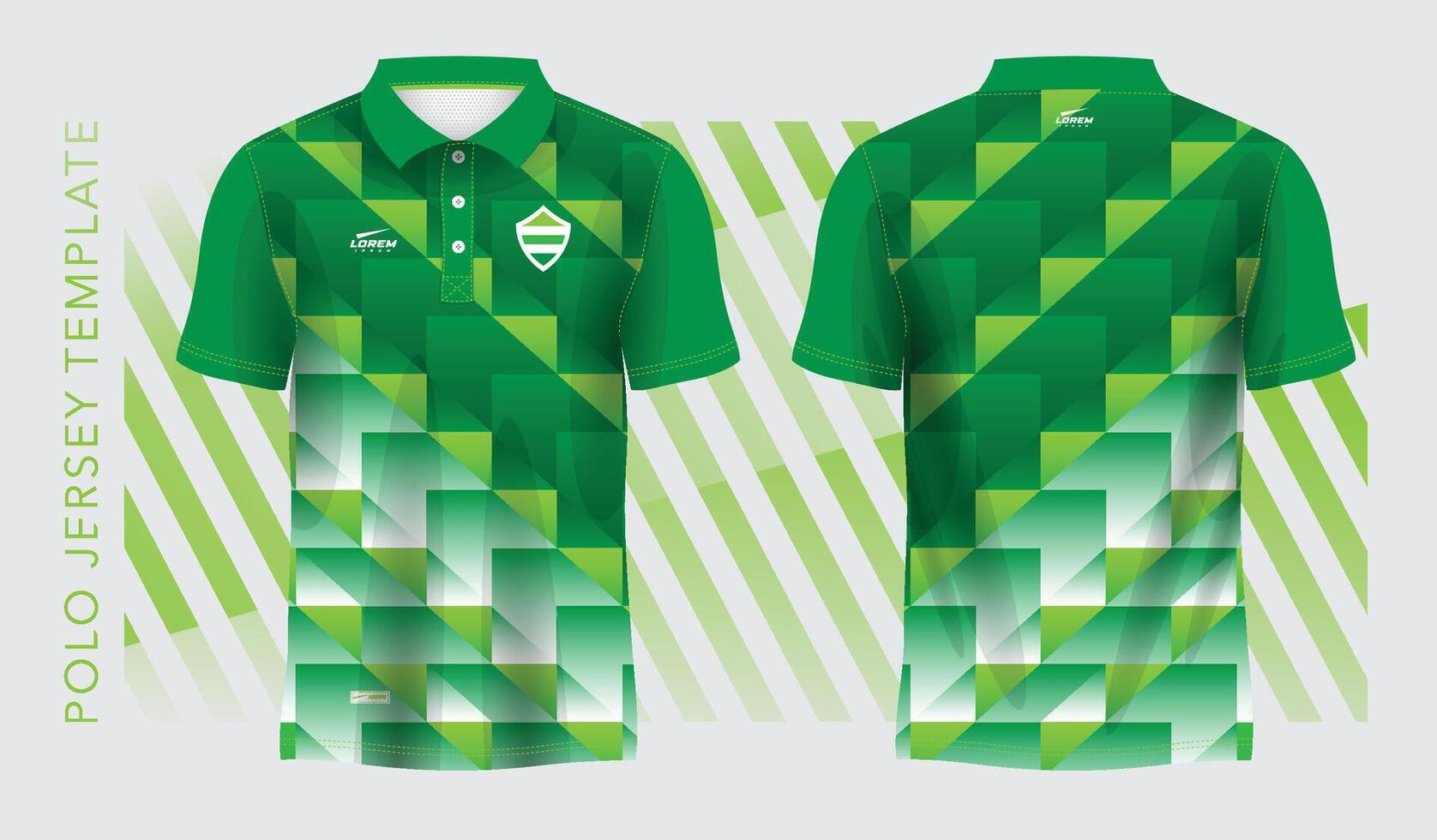 green background and pattern abstract polo jersey sport design vector