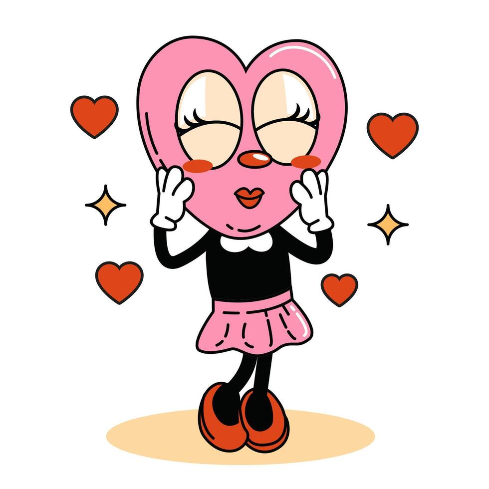San Valentín día. dibujos animados corazón en amor. vector
