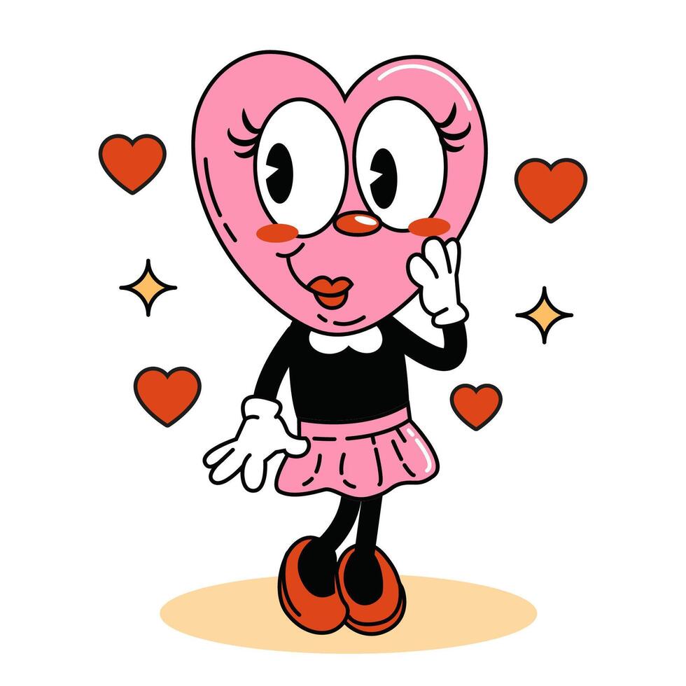 Valentine's Day. Cartoon heart in love. vector