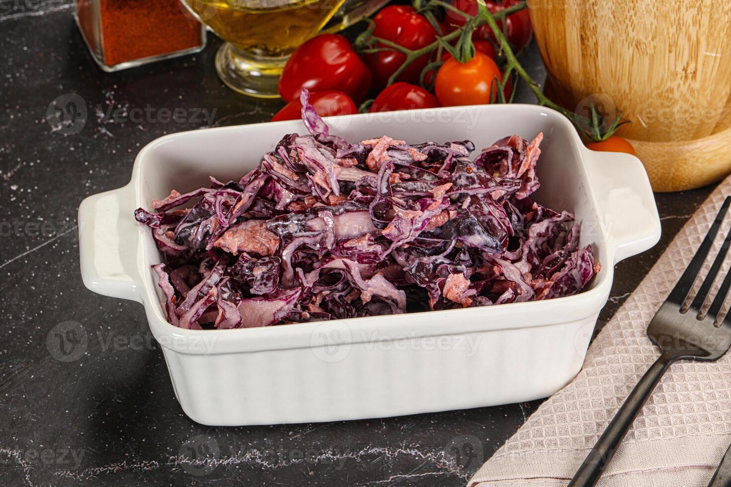 Coleslaw salad with cabbage and carrot photo