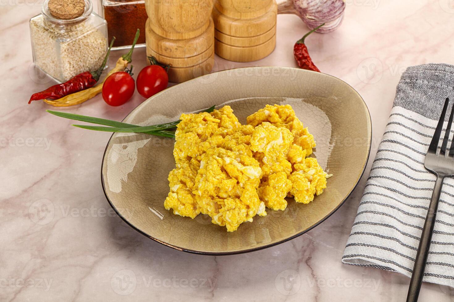 Scrambled egg in the bowl photo