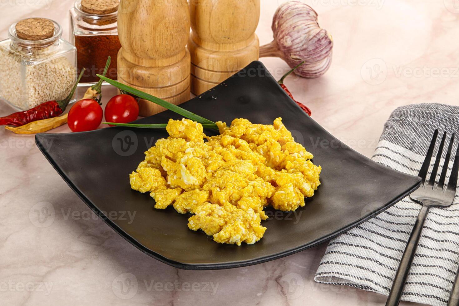 Scrambled egg in the bowl photo