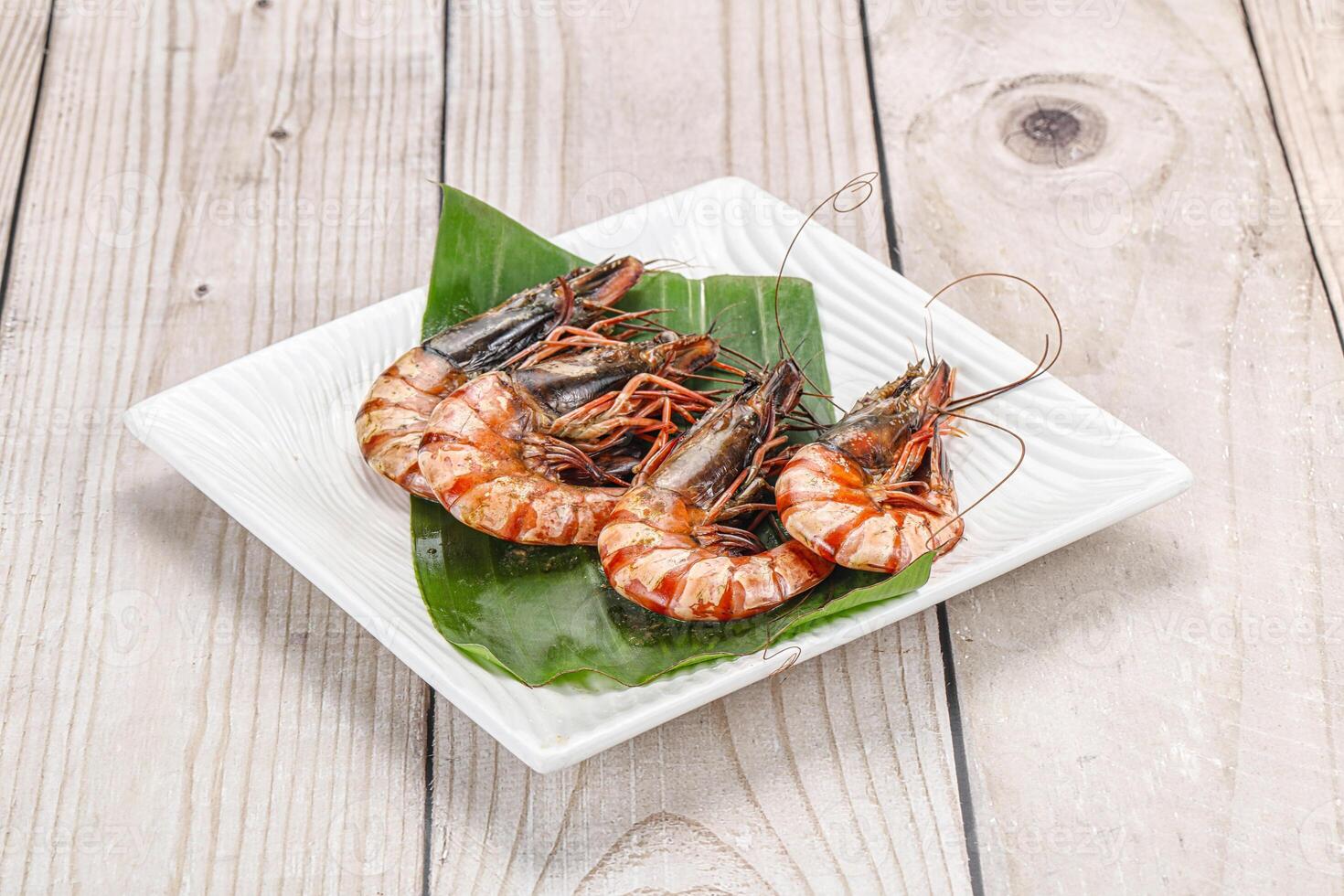 Cooked tiger prawn in the pate photo