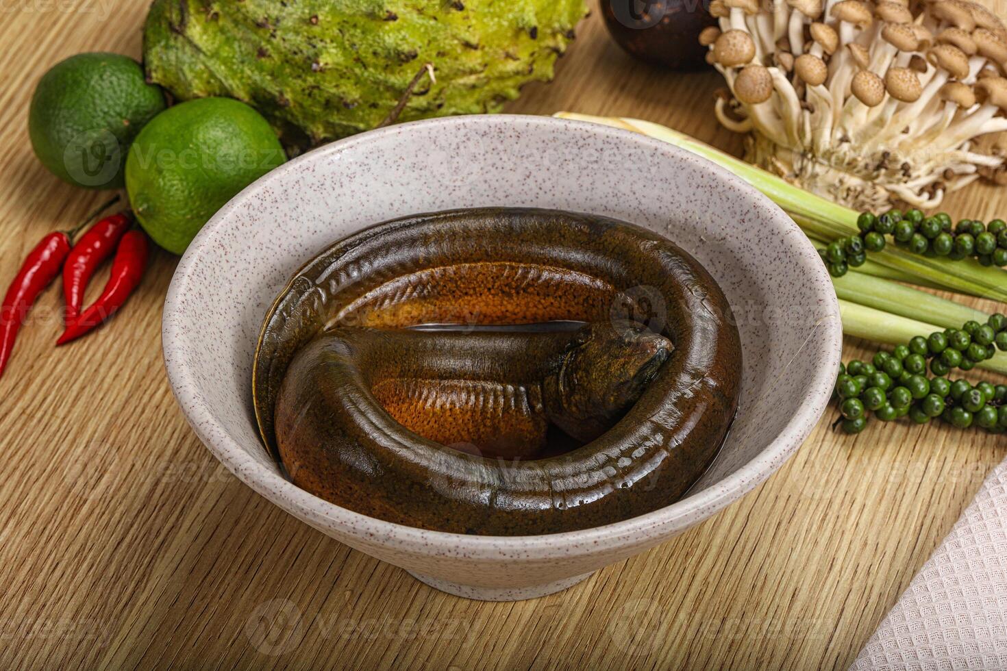 Fresh raw uncooked eel for grill photo