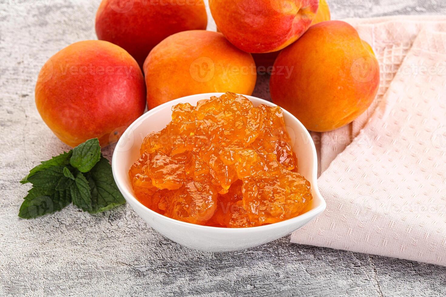 Sweet apricot jam homemade dessert photo