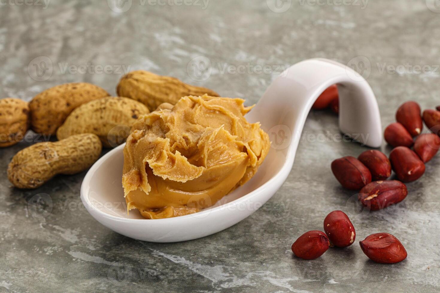 Peanut paste in the bowl photo