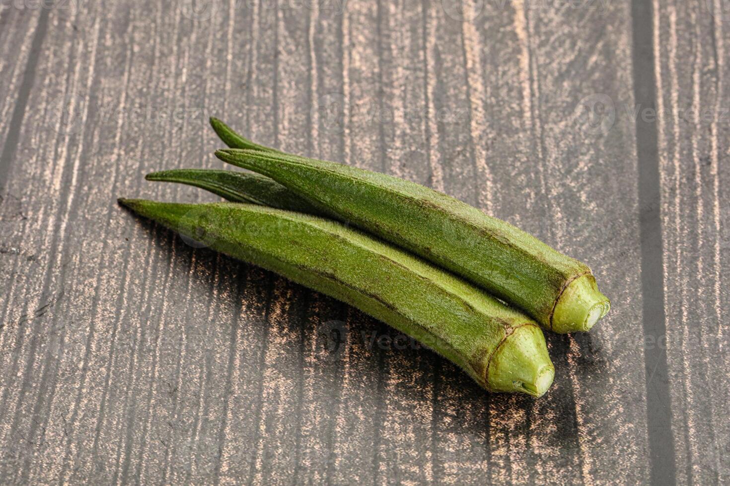 Natural organic raw green okra photo