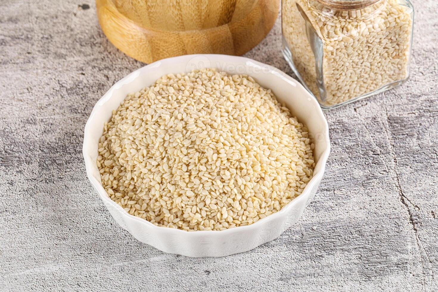 Sesame seeds heap in the bowl photo