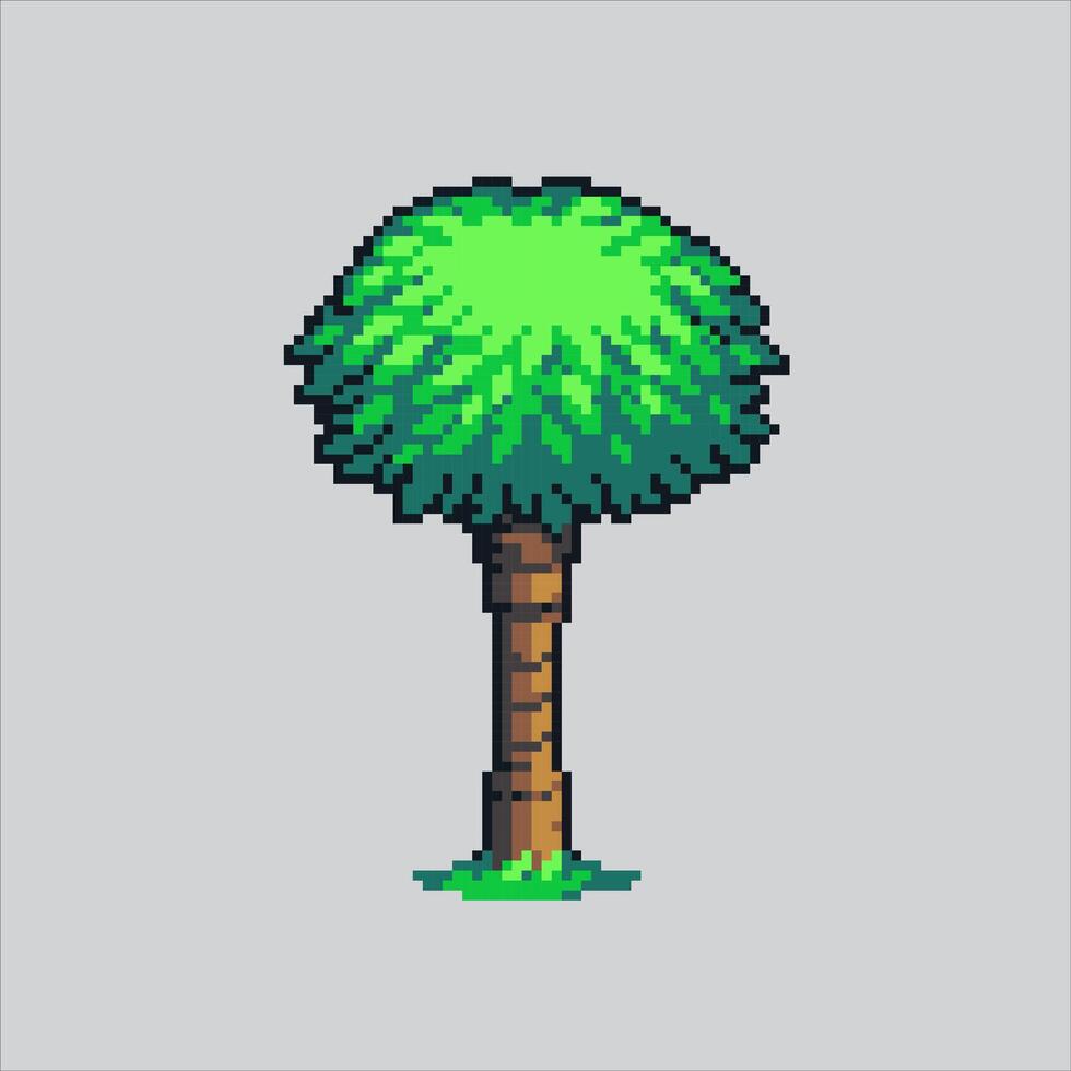 Pixel art illustration Tree Forest. Pixelated Tree. Tree Forest jungle. pixelated for the pixel art game and icon for website and video game. old school retro. vector