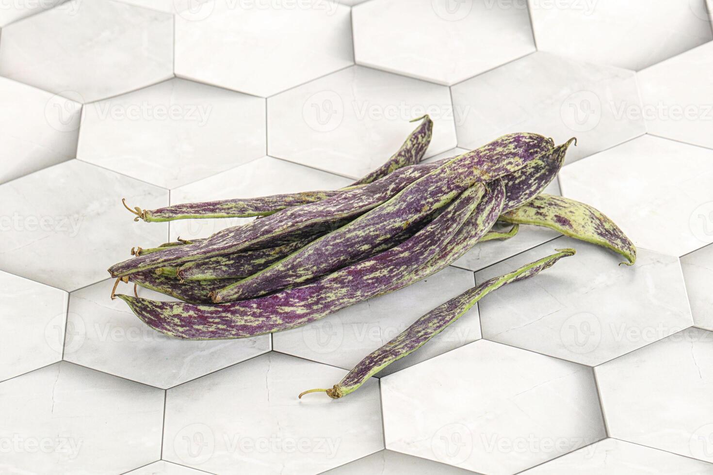 Raw green bean string heap photo