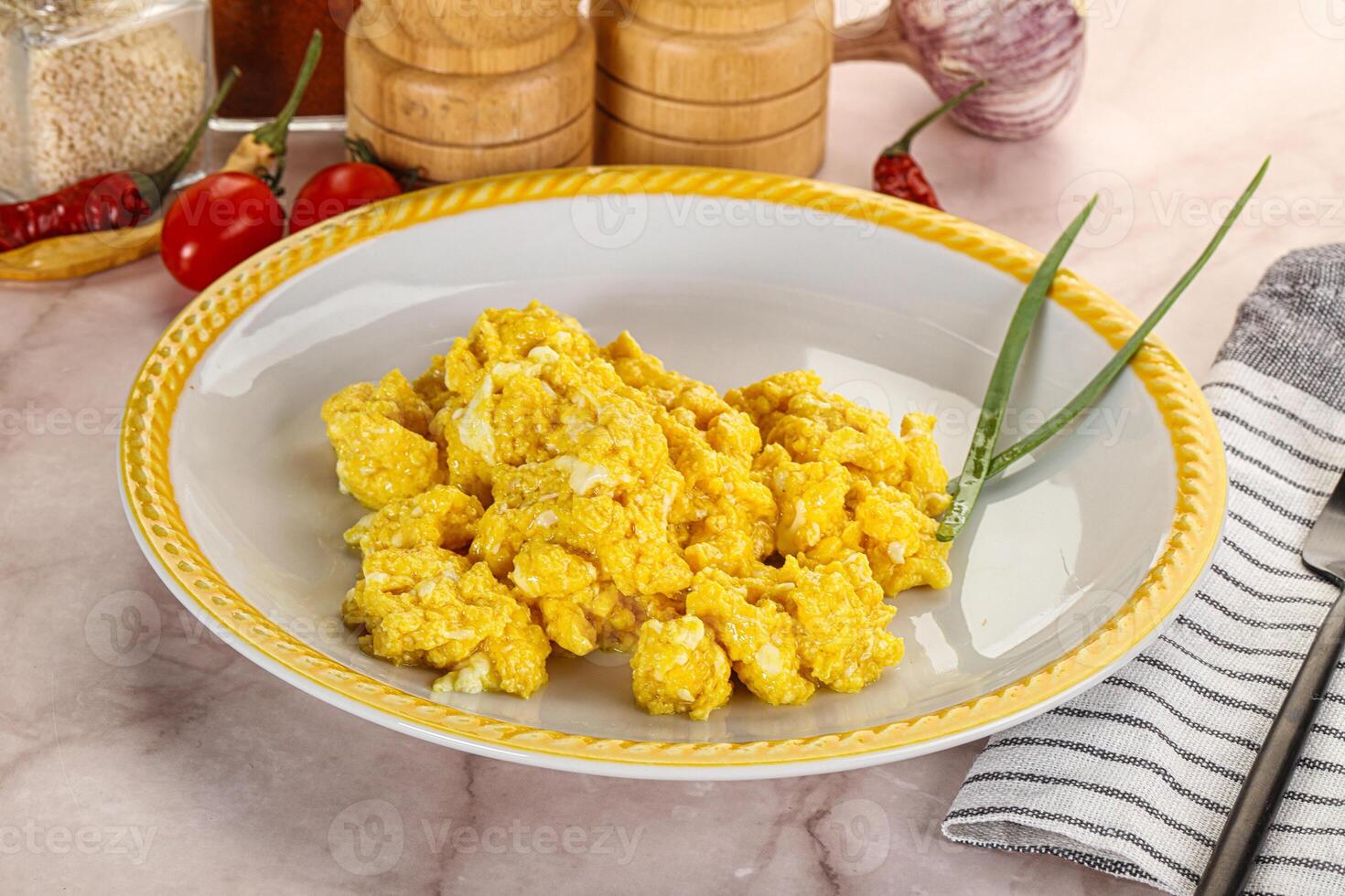 Scrambled egg in the bowl photo