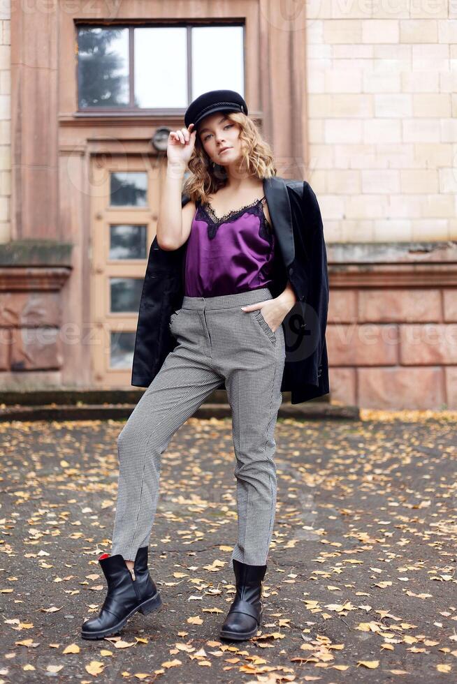 Lady wearing stylish clothes photo