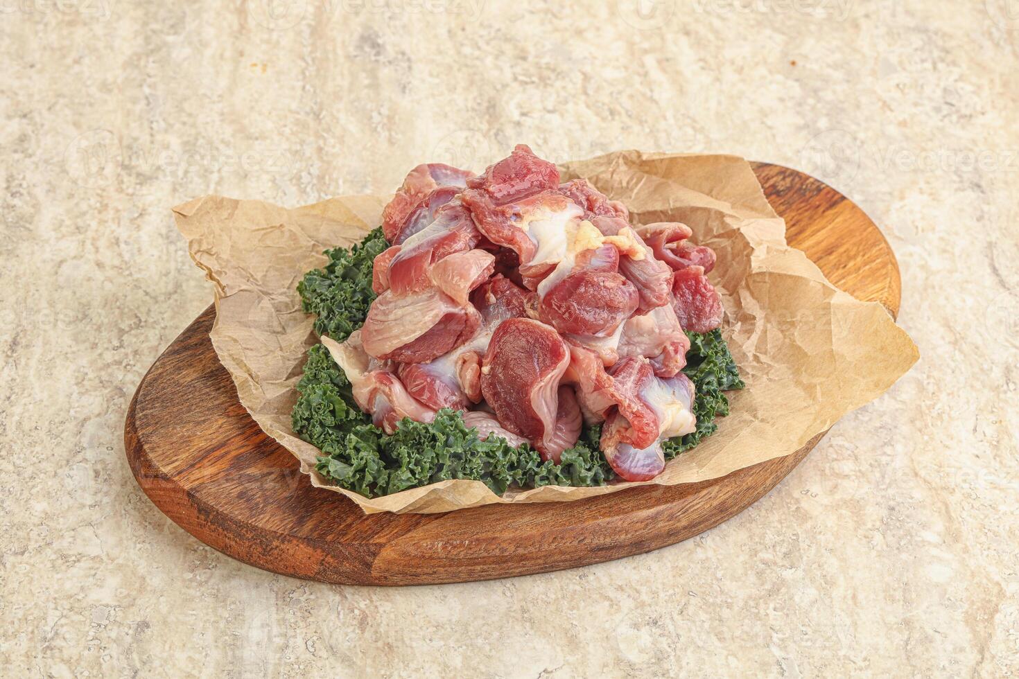 Raw chicken stomach for cooking photo