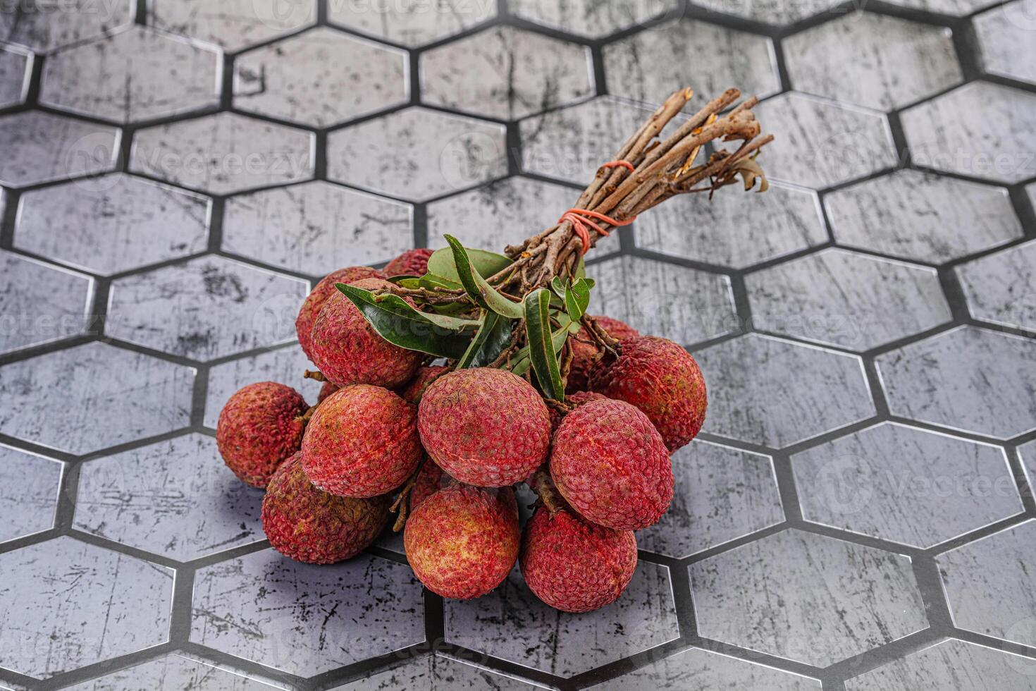 Sweet juicy tropical exotic lychee photo