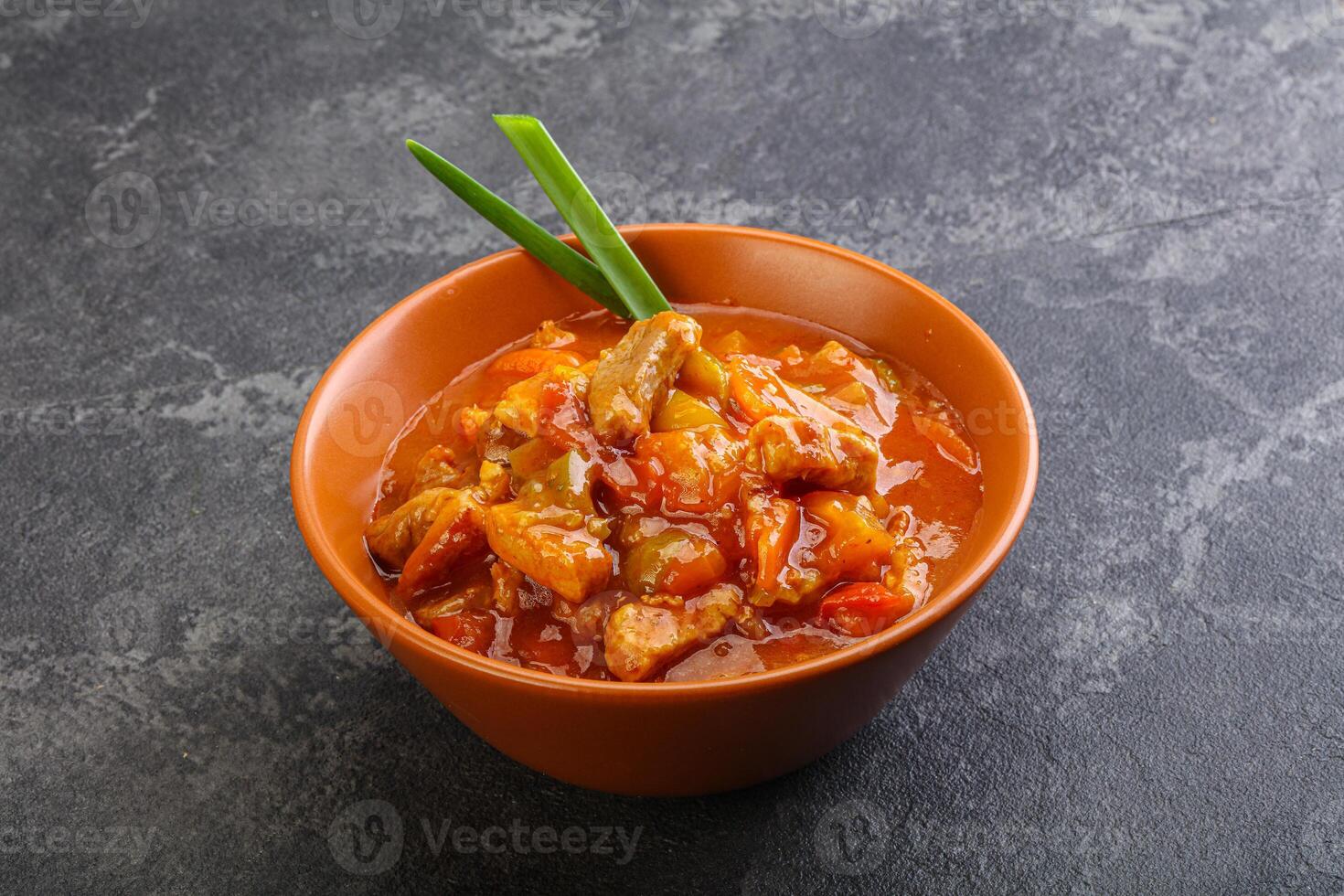 Meat goulash with vegetables photo