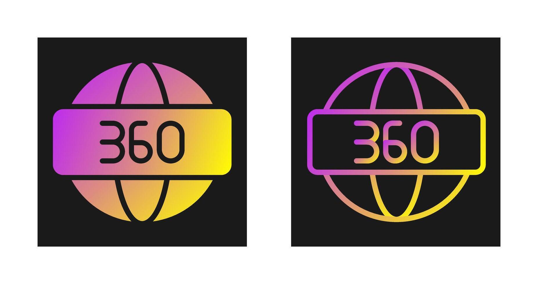 Icono de vector de 360 grados