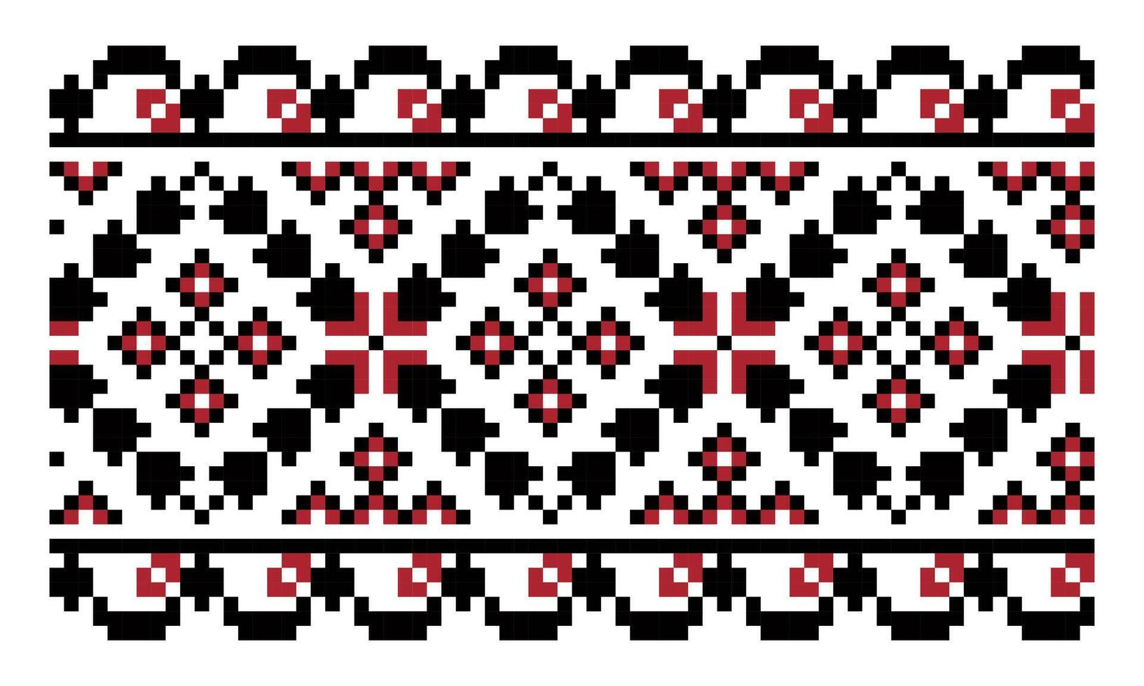 Ukrainian ornament in ethnic style. Embroidered shirt. Vector illustration.