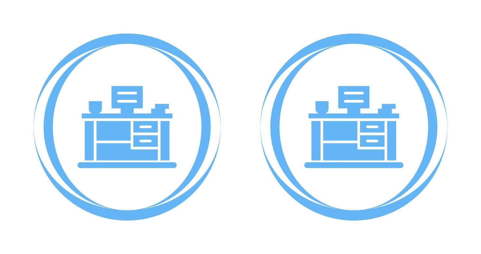 Office Desk Vector Icon
