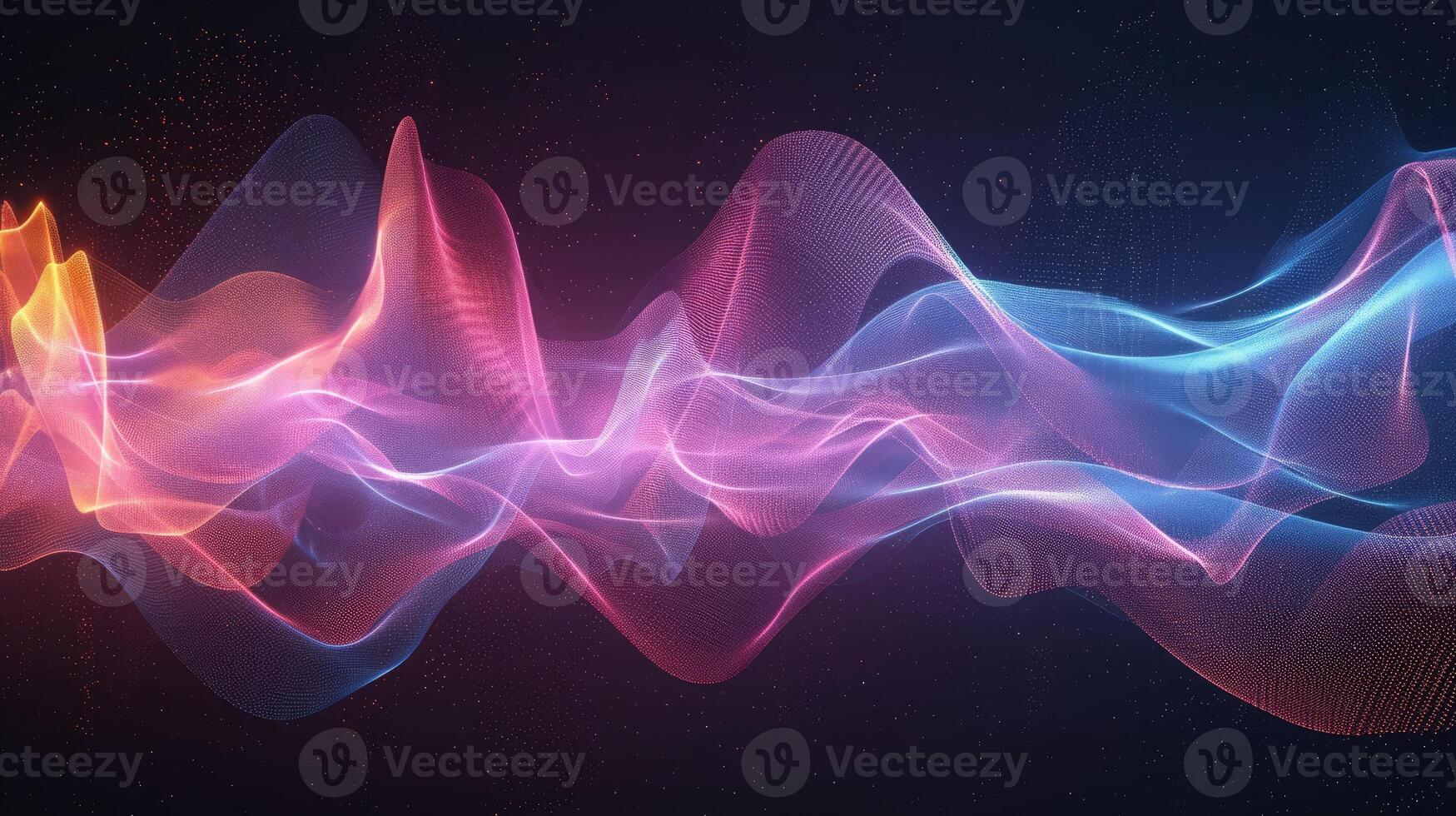 AI generated Vibrant Abstract Sound Wave Equalizer on Dark Background photo