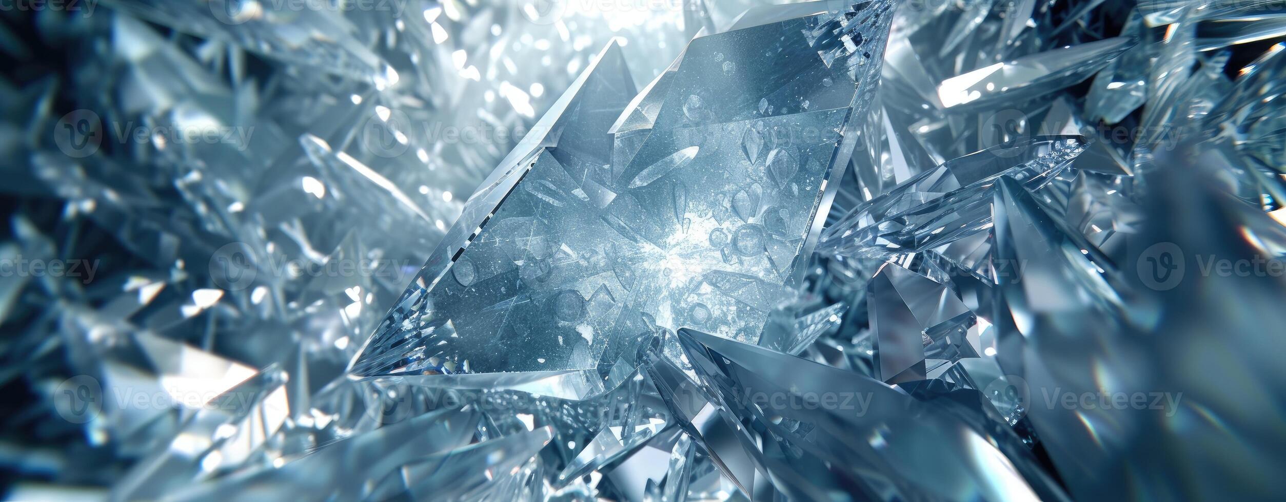 AI generated Dynamic Glass Shard Explosion with Bright Light Center. photo
