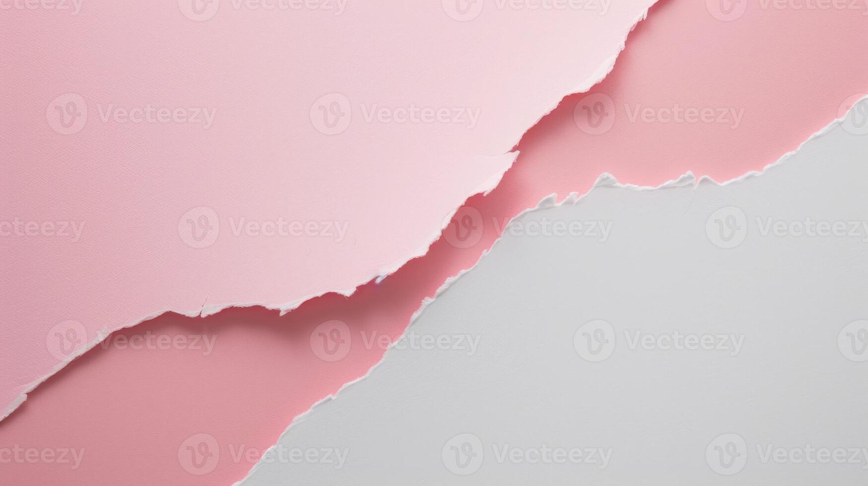 AI generated Torn Pink and White Paper with Copy Space. photo