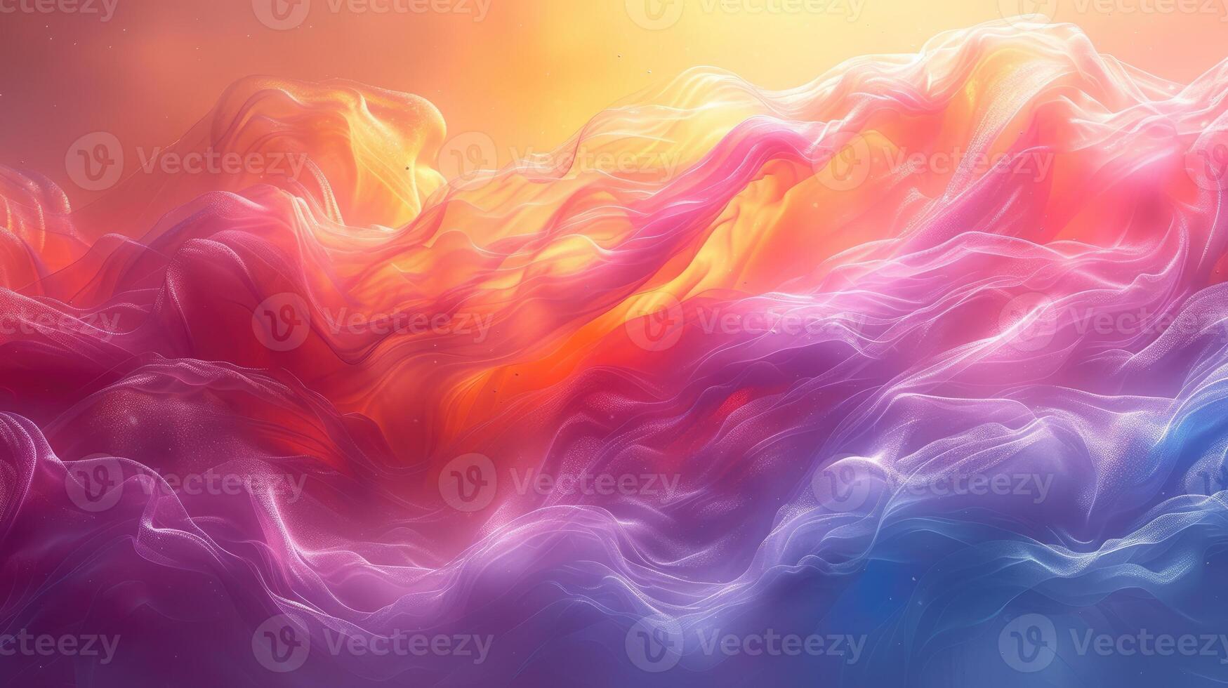 AI generated Holographic Waves in Vibrant Rainbow Colors Abstract photo