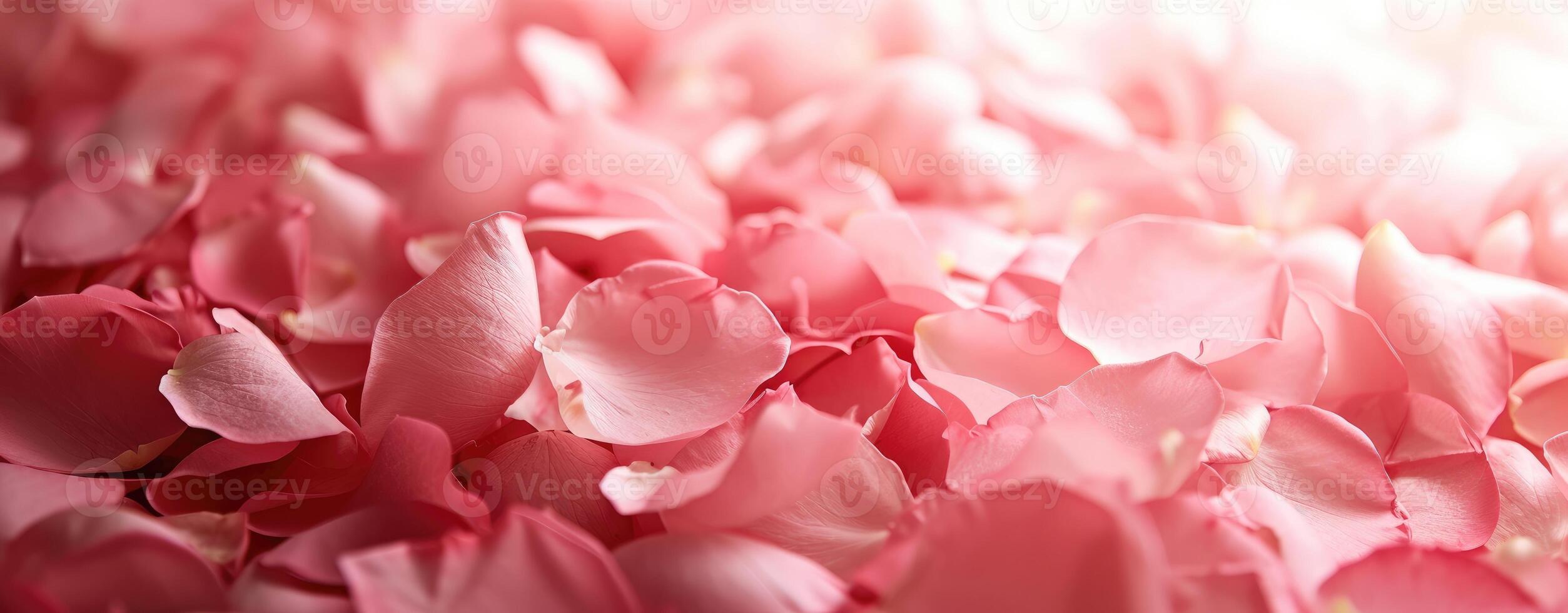 AI generated Pink Rose Petals in Soft Focus for Romantic Background. photo