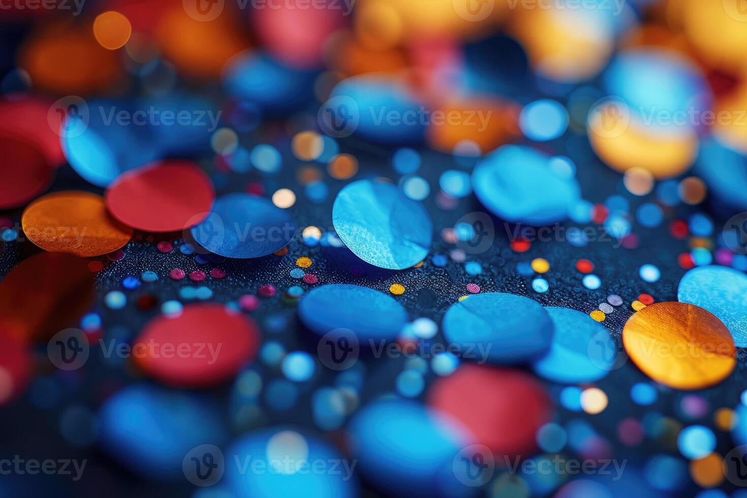 AI generated papers confetti falling in the bright blue sky professional photography background photo