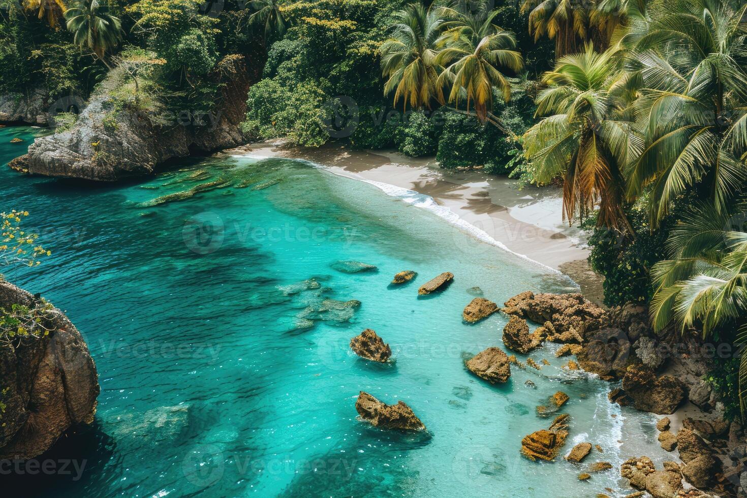 AI generated beautiful tropical turquoise ocean beach professional photography photo