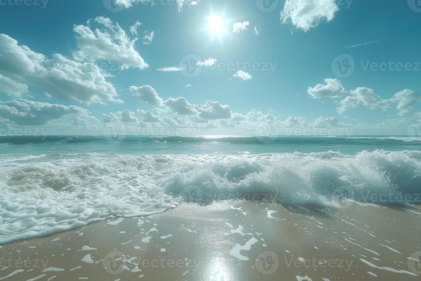 AI generated beautiful tropical turquoise ocean beach professional photography photo