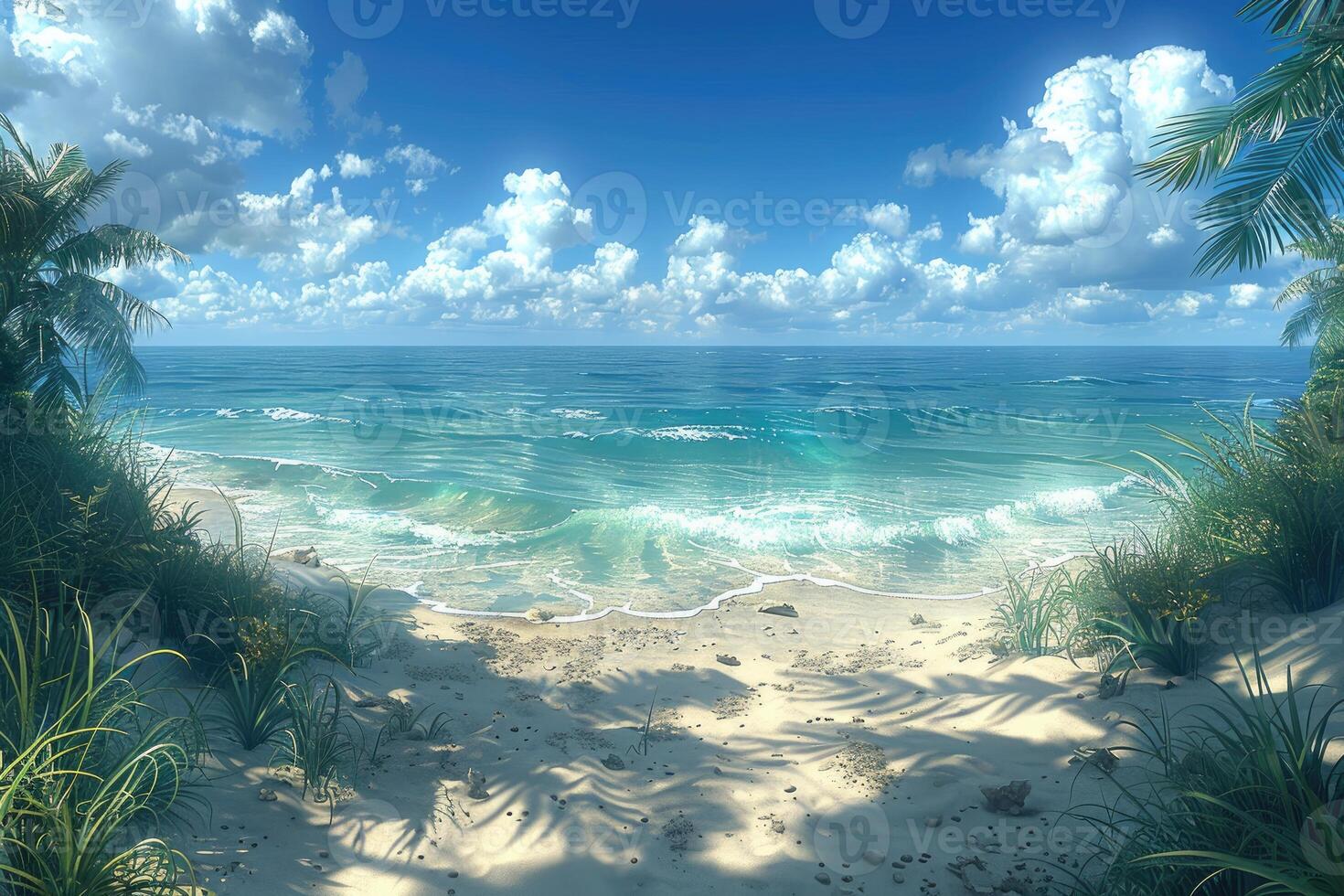 ai generado hermosa tropical turquesa Oceano playa profesional fotografía foto