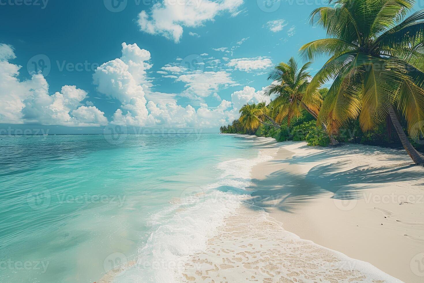 AI generated beautiful tropical turquoise ocean beach professional photography photo