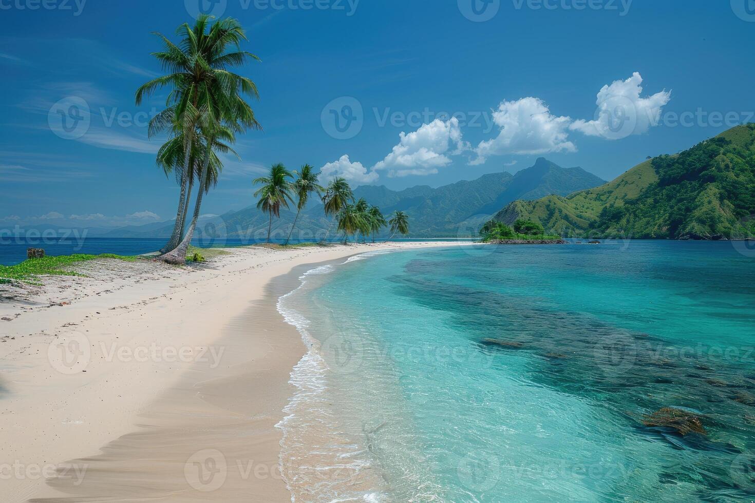 AI generated beautiful tropical turquoise ocean beach professional photography photo