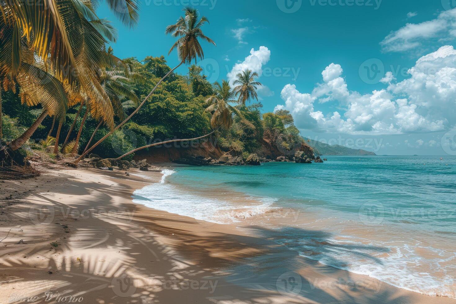 AI generated beautiful tropical turquoise ocean beach professional photography photo