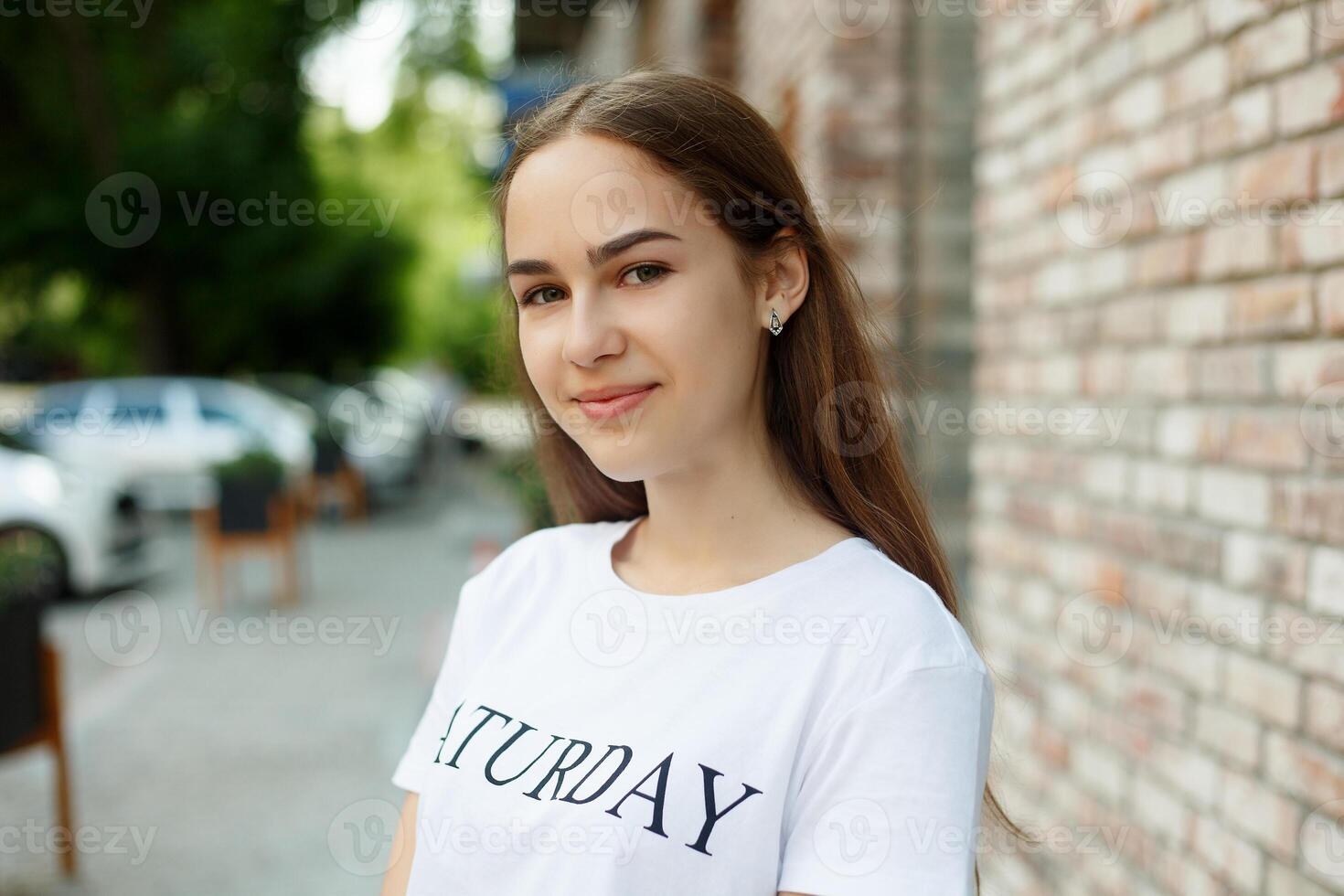 Close-up Fashion woman portrait of young pretty trendy girl photo