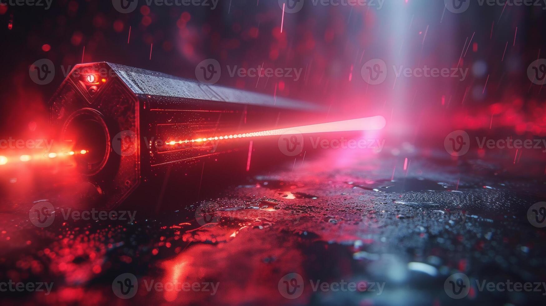 AI Generated During the summer, you can enjoy an outdoor night music party with laser lights and fire photo