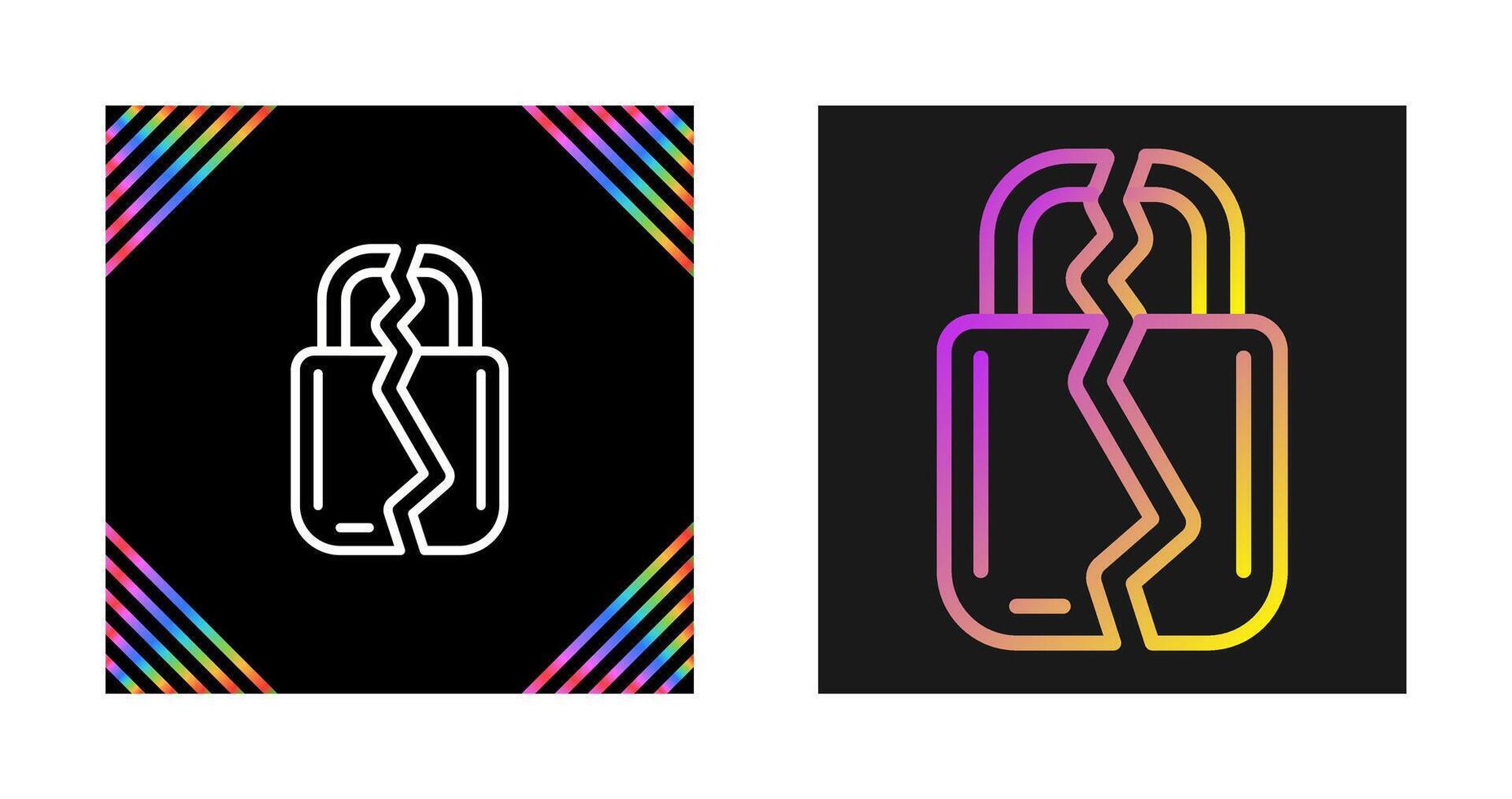 Brocken Padlock Vector Icon
